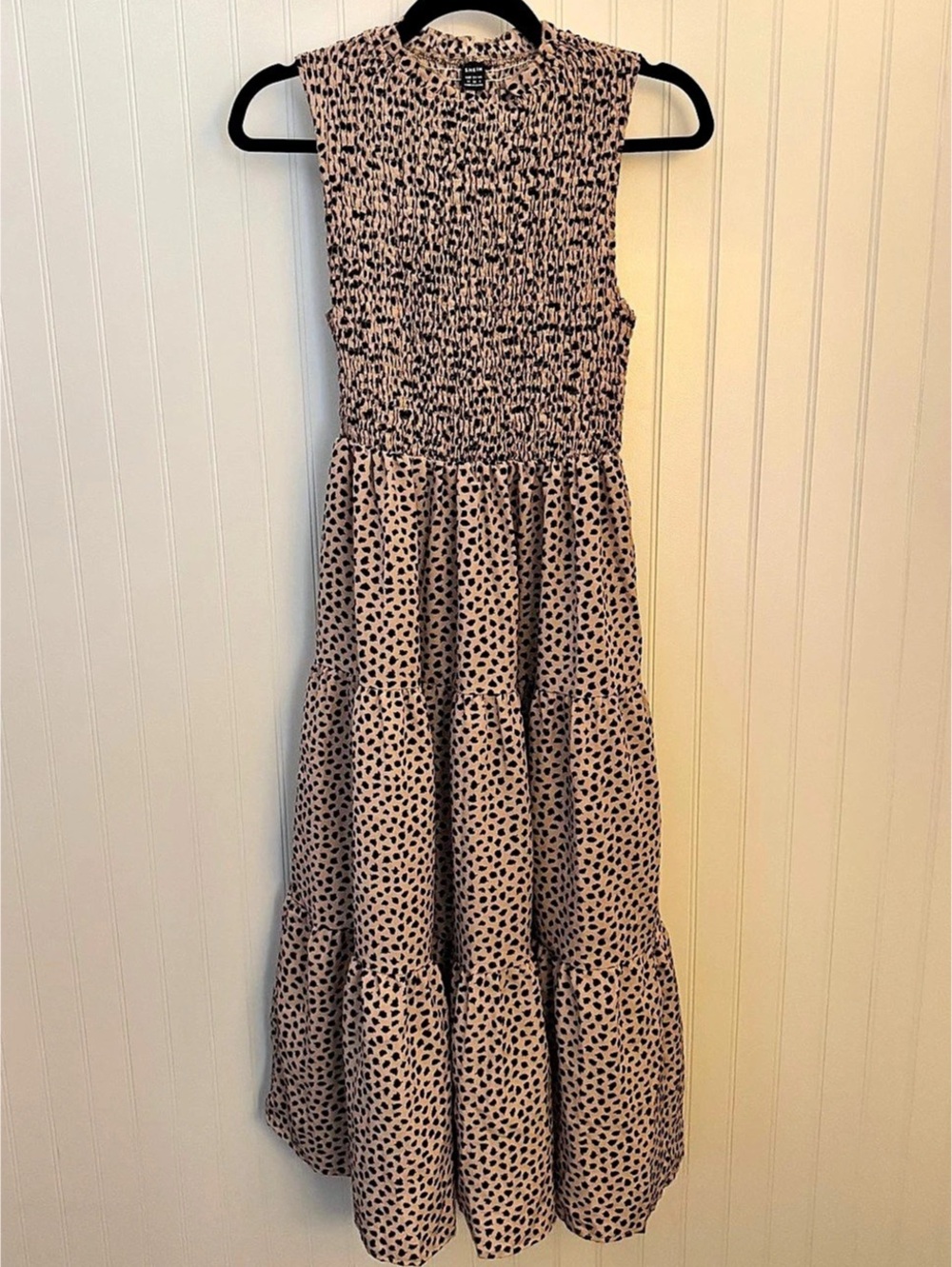 SHEIN Animal Print Midi Dress in Brown & Black Size Medium